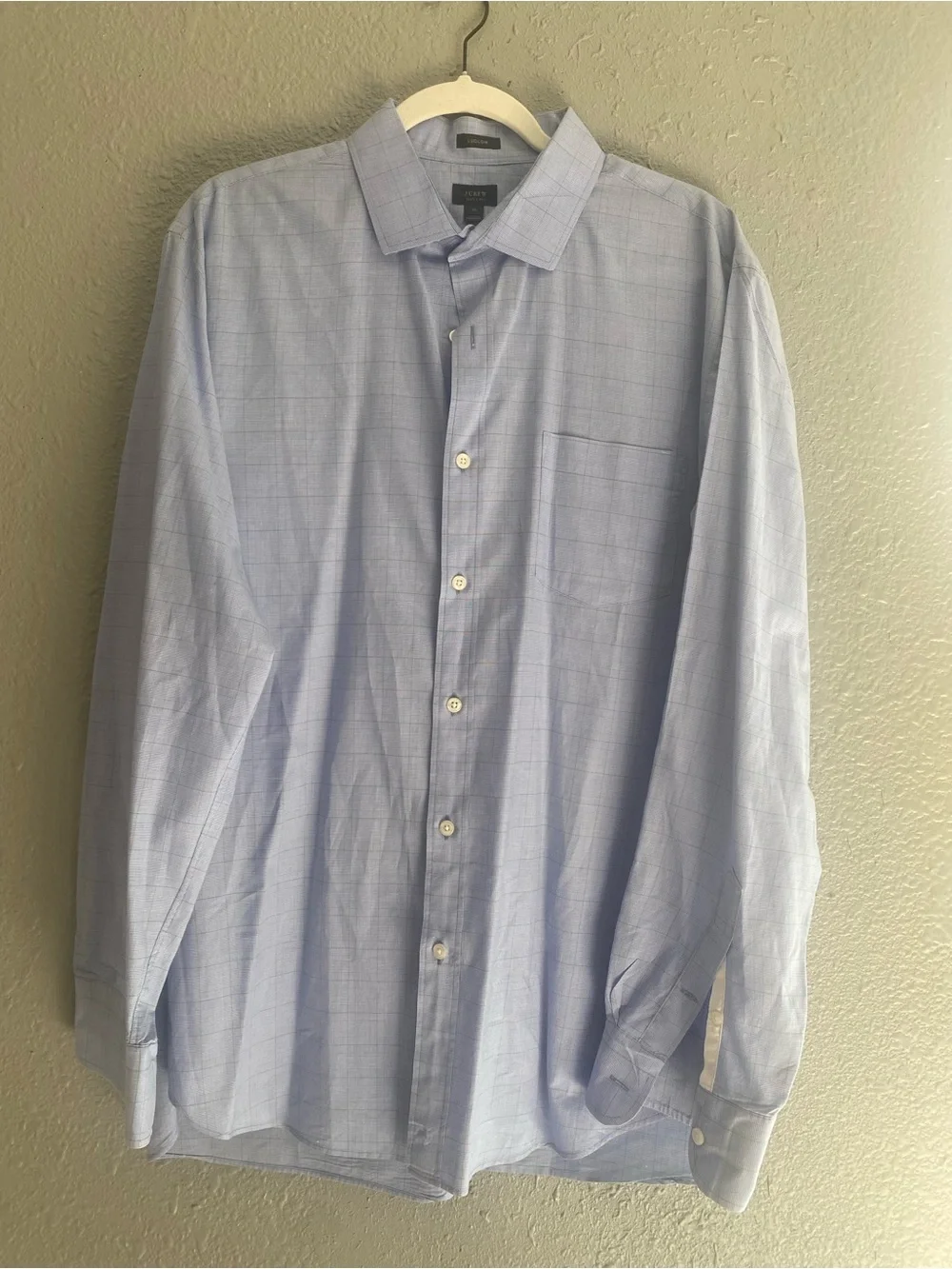 J. Crew Ludlow Men's Light Blue Windowpane Dress Shirt Casual Career Button Down